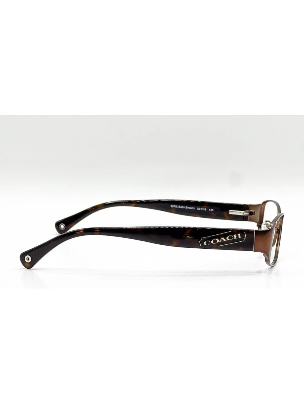 Coach HC 5019 9076 Satin Brown Rectangle Authentic Eyeglass Frames 52-16